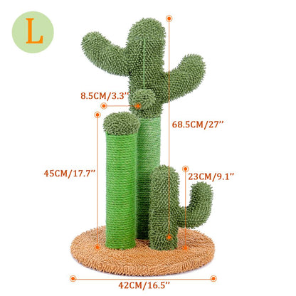 Cactus cat scratcher post featuring cat tree - by Famigift