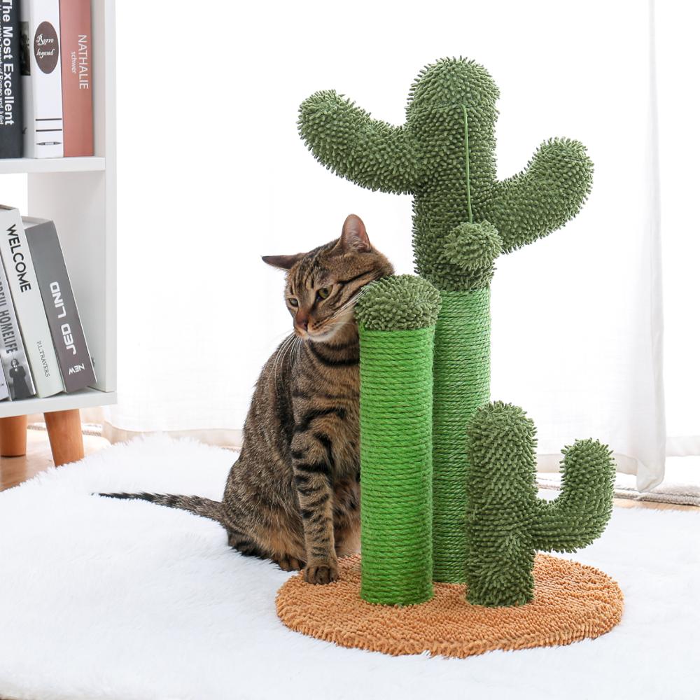 Cactus cat scratcher post featuring cat tree - by Famigift