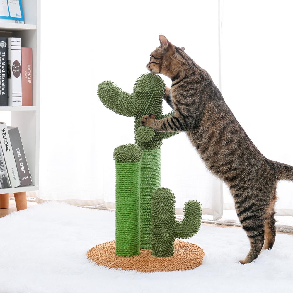 Cactus cat scratcher post featuring cat tree - by Famigift