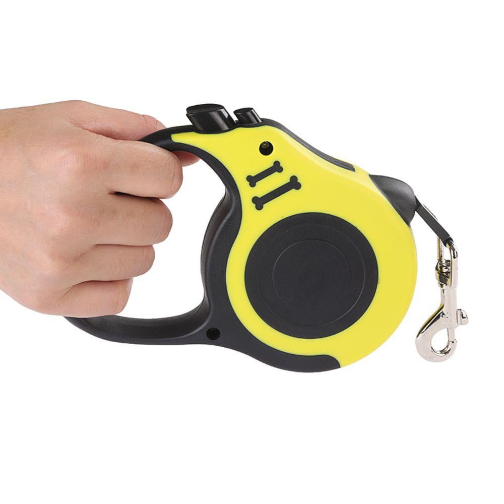 Retractable Strong Nylon Dog Leash with Comfortable Hand Grip, One Button Brake, Pause & Lock - 16.5ft/5m - by Famigift