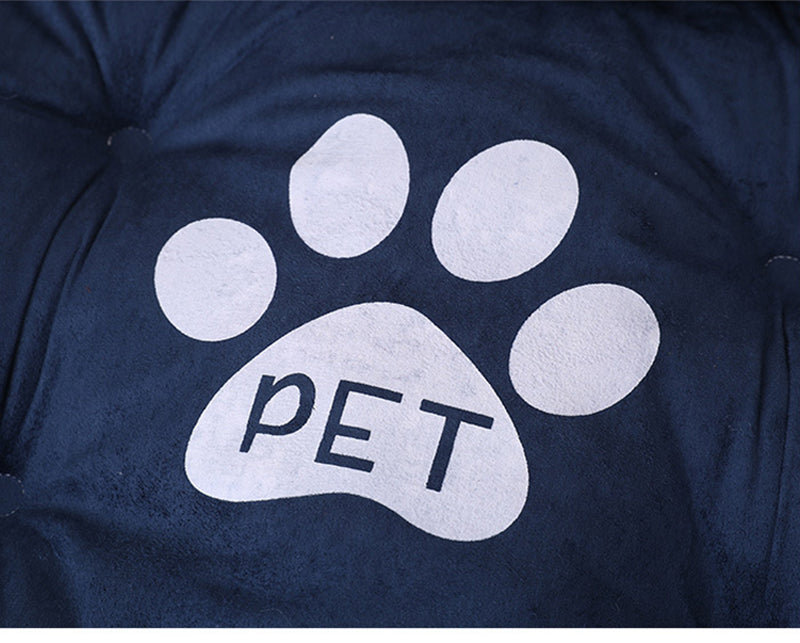 Pet Dog Beds Mat for Small Medium Large Dogs with Pillow - blue - by Famigift