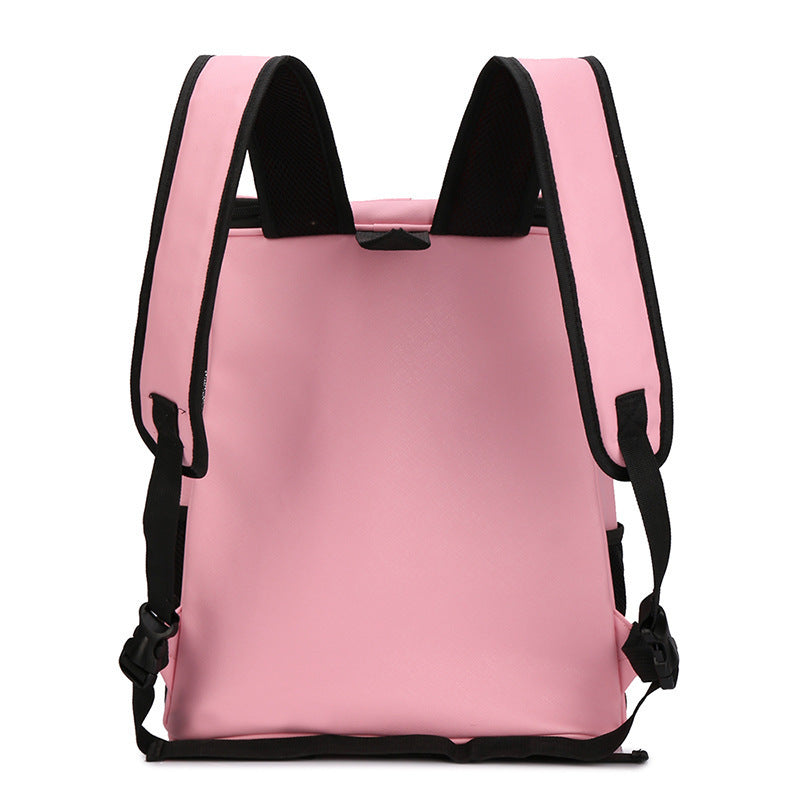 Big space solid color pet carrier backpack bag breathable - pink - by Famigift