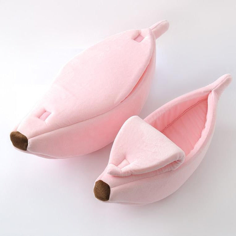 PetCare Soft Banana Shaped Cat Bed - Green - by Famigift