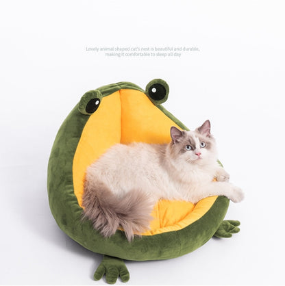 Pet Cat Dog Bed House for Cats Indoor Warm Frog Small Dog Sleep Mat - by Famigift