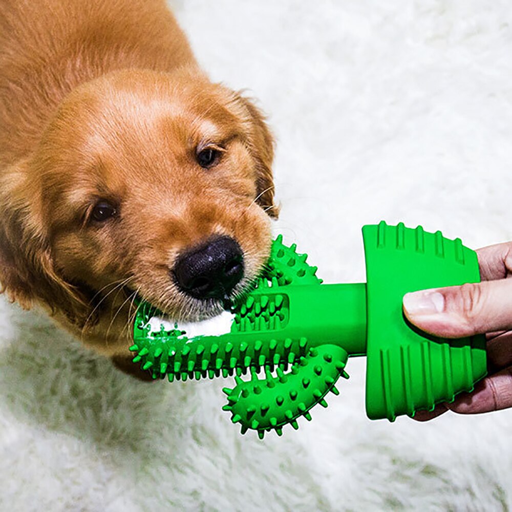 Pet Toothbrush Chew Toy Doggy Brush Stick Soft Rubber dog Teeth Cleaning - by Famigift