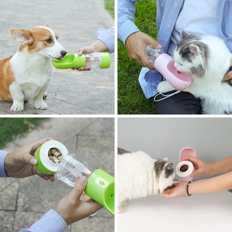 Pet Water Bottle Portable Outdoor Travel Water feeder - Pink - by Famigift