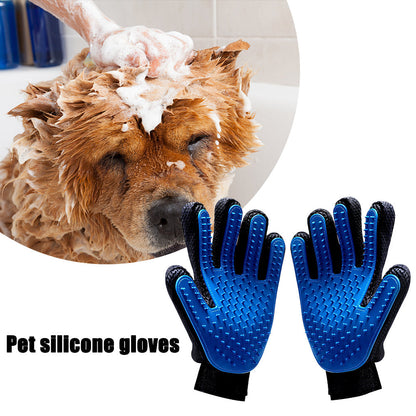 Pet Dog Hair Brush Comb Glove For Pet Cleaning Massage (1 pair - by Famigift