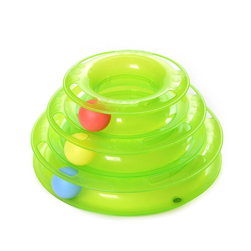 Cat Toy 3 Level Tower Track Roller Toy with Balls - by Famigift