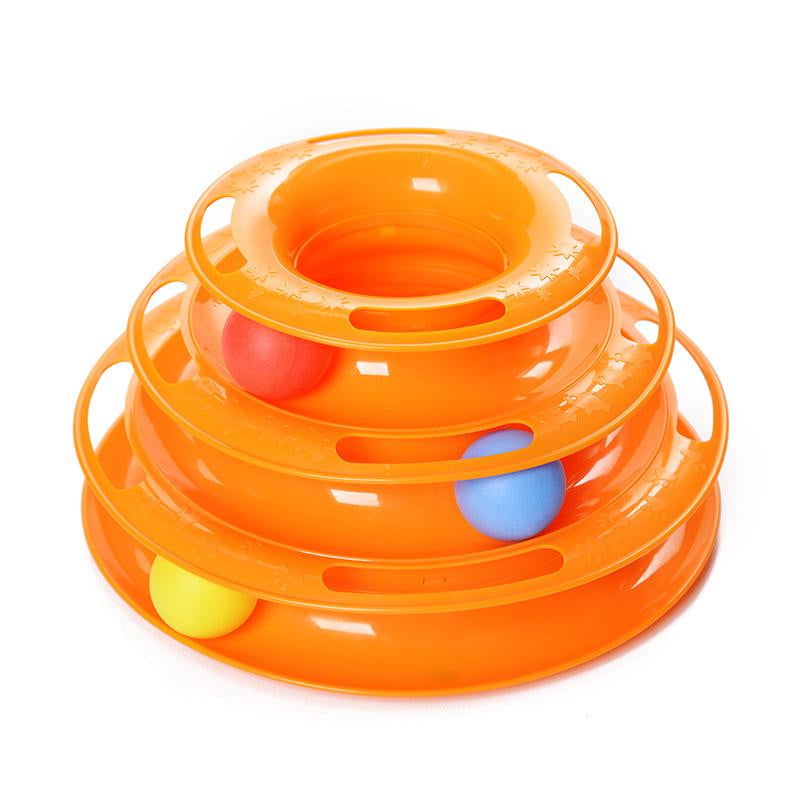 Cat Toy 3 Level Tower Track Roller Toy with Balls - by Famigift