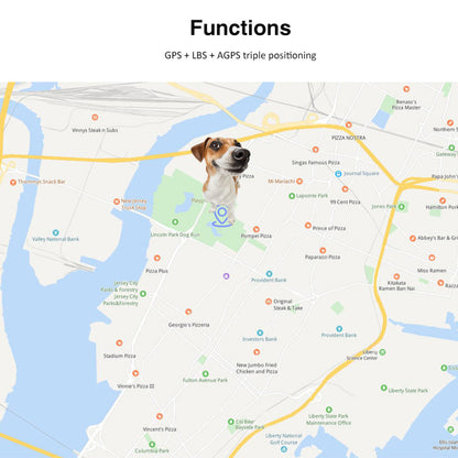 Pet GPS Tracker, Tracking Collar Device Waterproof Suitable For Dogs and Cats - Black - by Famigift