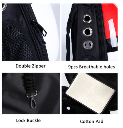 Pet Backpack Carrier Space Capsule Bubble Waterproof pet bag - Silver - by Famigift