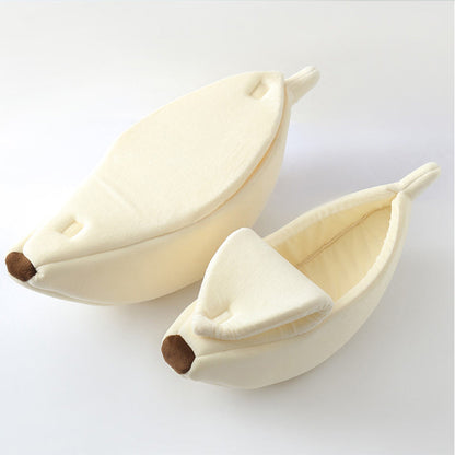 PetCare Soft Banana Shaped Cat Bed - Green - by Famigift