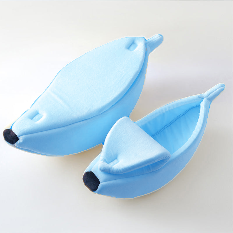 PetCare Soft Banana Shaped Cat Bed - Creamy-white - by Famigift