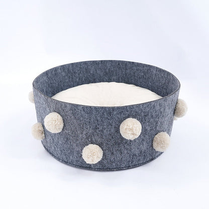 Home Cotton with velvet Universal Round Cat Bed Basket Nest Cotton Rope Woven - by Famigift