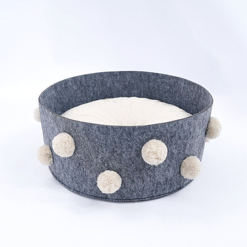 Home Cotton with velvet Universal Round Cat Bed Basket Nest Cotton Rope Woven - by Famigift