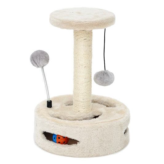 Pet cat scratching toy sisal climbing furniture cat interactive toys - Beige-A - by Famigift