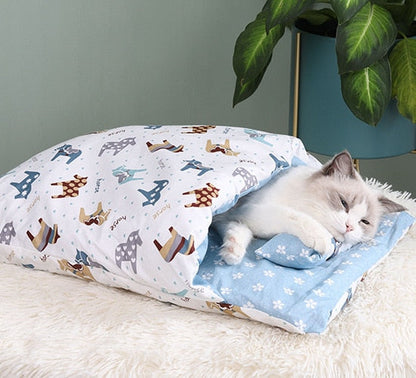 Cat Bed Removable Warm Cat Sleeping Bag Deep Sleep - E - by Famigift