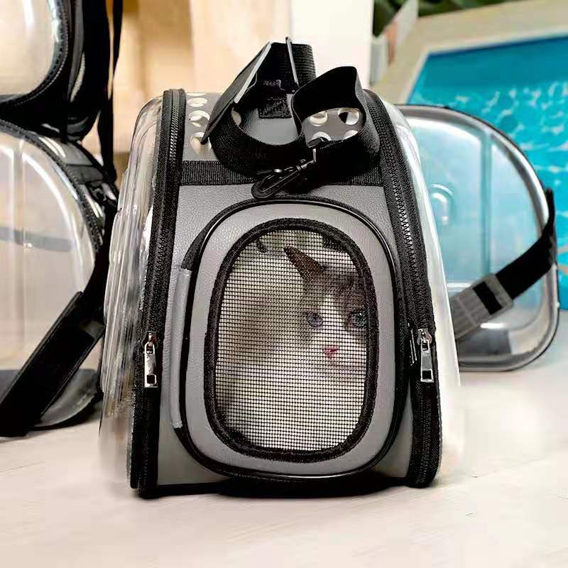 Pet Carrier Transparent Travel Bag - Pink - by Famigift