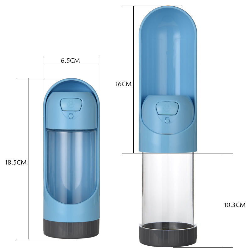 Portable Dog Feeding Water Bottle - blue without filter element - by Famigift