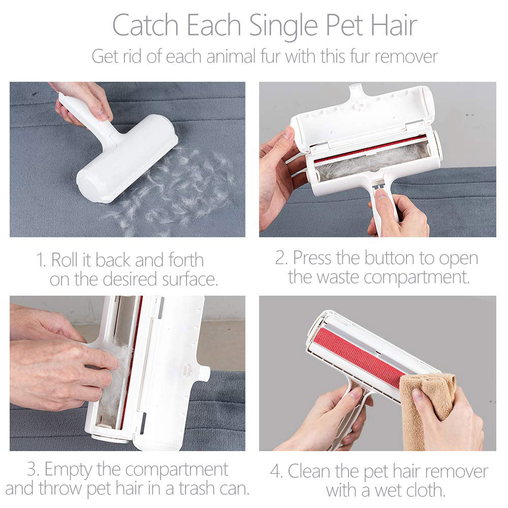 Pet Hair Removel Roller Remover Cleaning Brush Fur Removing Dog Cat Animals Hair Brush - by Famigift