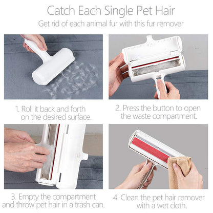 Pet Hair Removel Roller Remover Cleaning Brush Fur Removing Dog Cat Animals Hair Brush - by Famigift