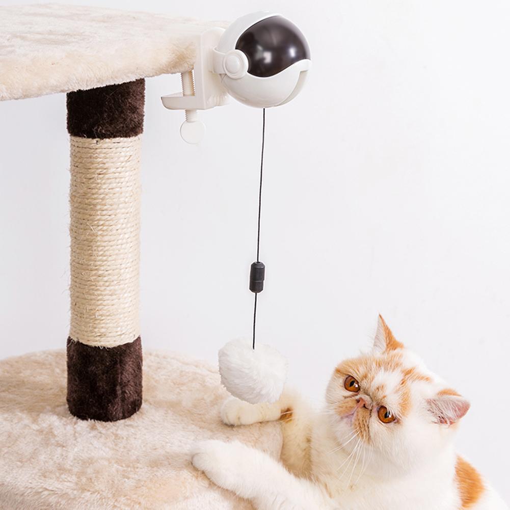 New Electric Cat Toy Funny Cat Teaser Ball Toy Automatic Lifting Spring Rod - Pink - by Famigift