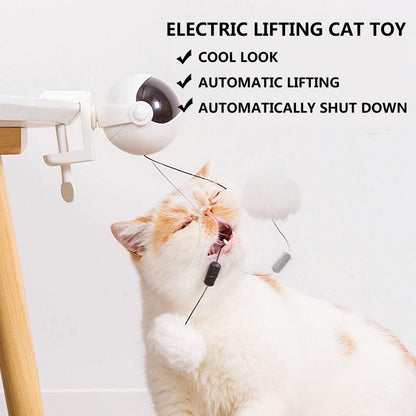 New Electric Cat Toy Funny Cat Teaser Ball Toy Automatic Lifting Spring Rod - by Famigift