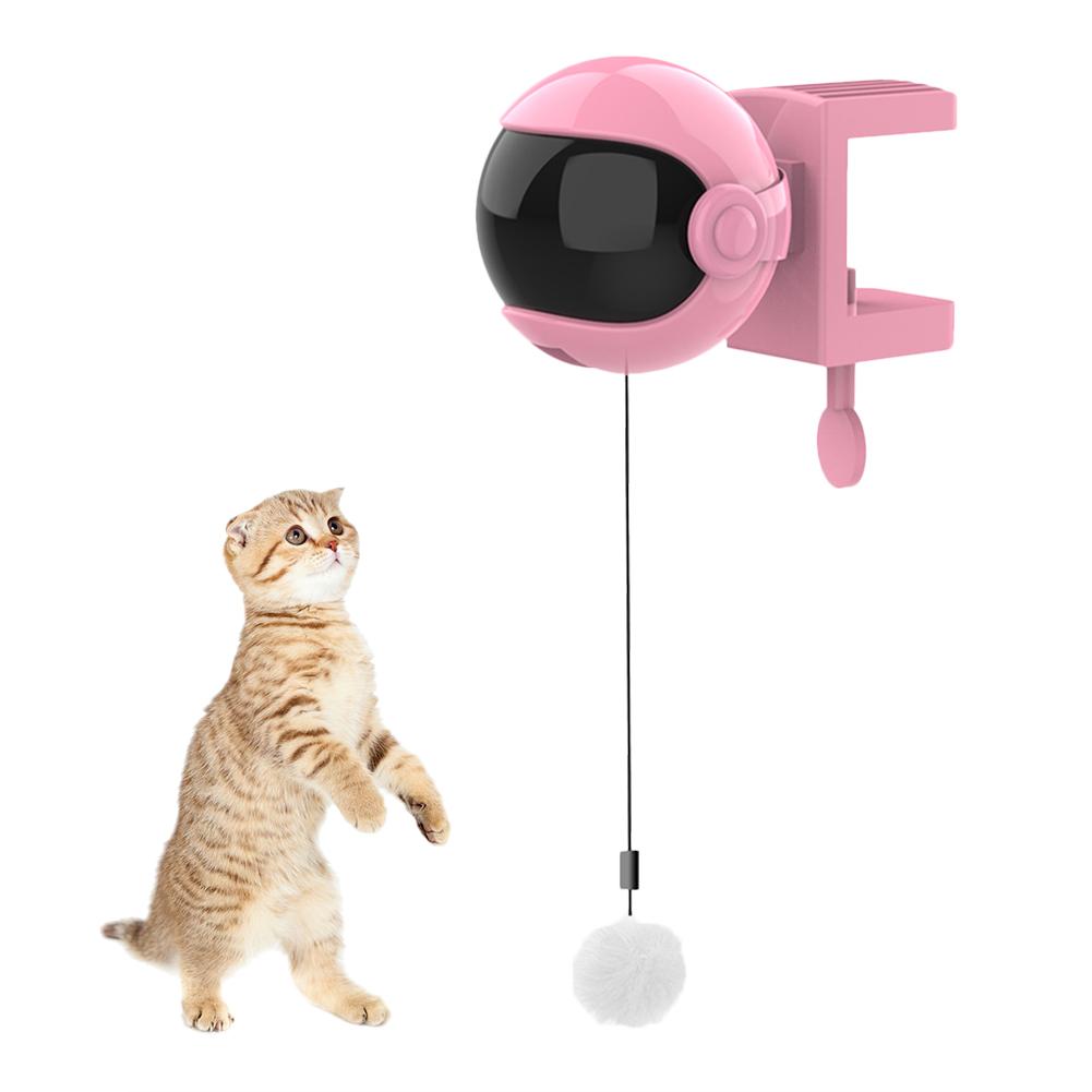 New Electric Cat Toy Funny Cat Teaser Ball Toy Automatic Lifting Spring Rod - by Famigift