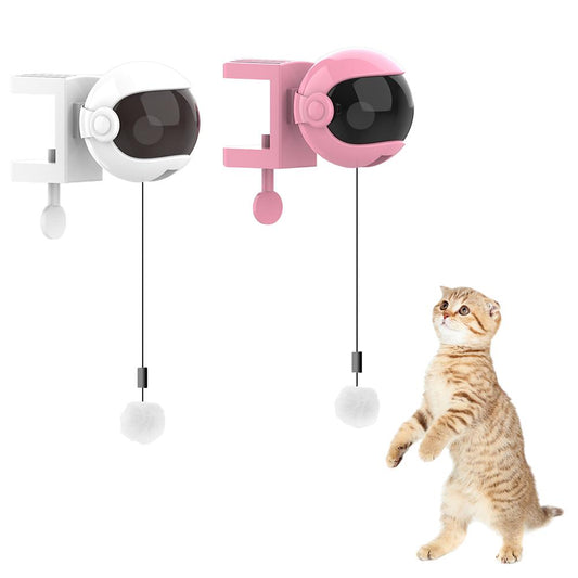 New Electric Cat Toy Funny Cat Teaser Ball Toy Automatic Lifting Spring Rod - White - by Famigift