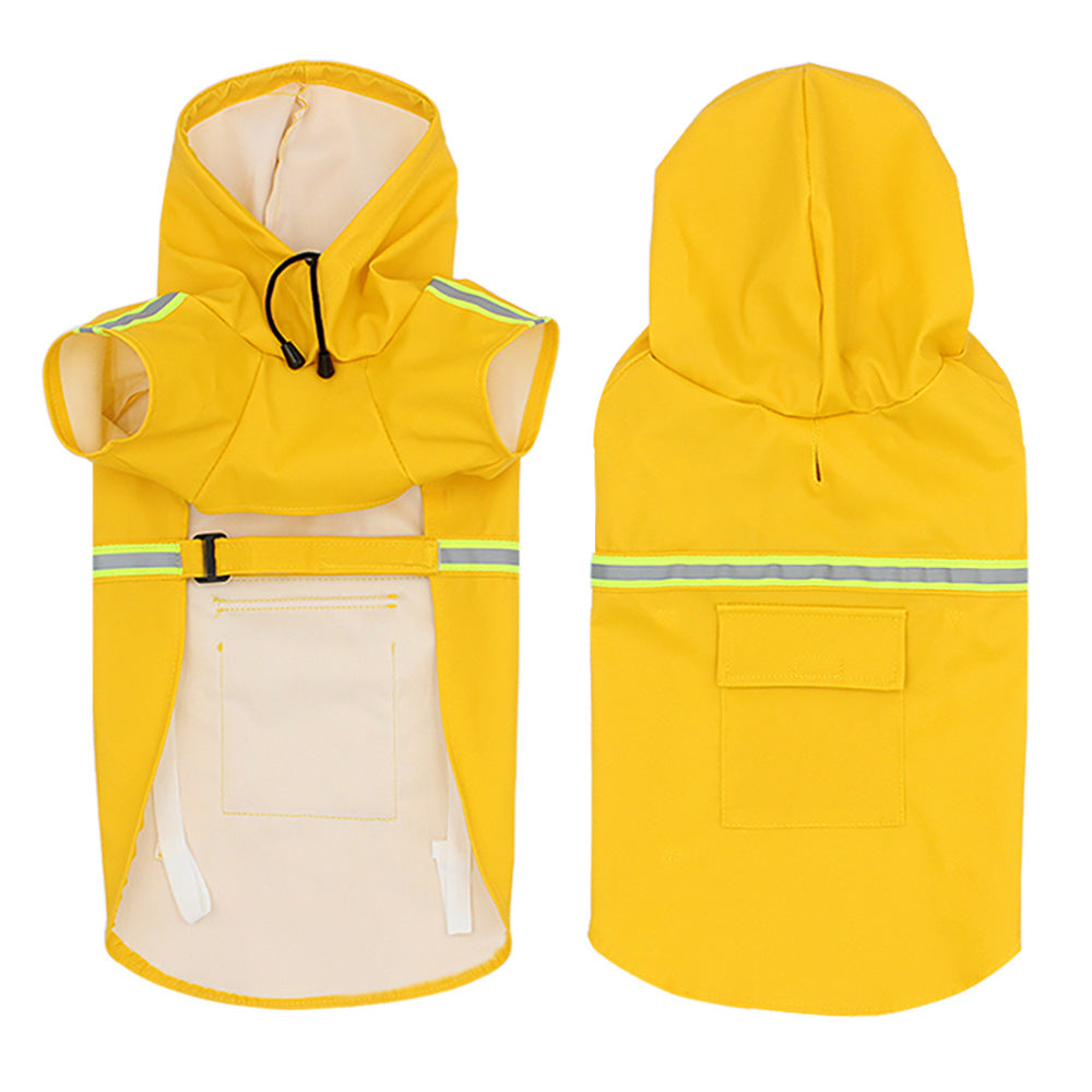 Pet raincoat dog poncho cloak reflective big dog clothes - blue - by Famigift