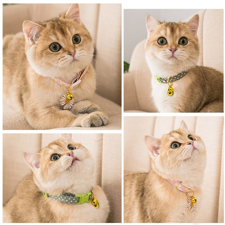 Pet Collar Daisy Cat Neck Jewelry Bell - by Famigift