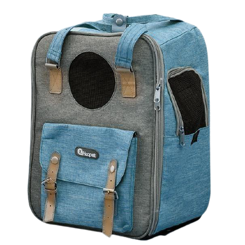 Cat Carrier Bag Portable Canvas Backpack - Blue - by Famigift