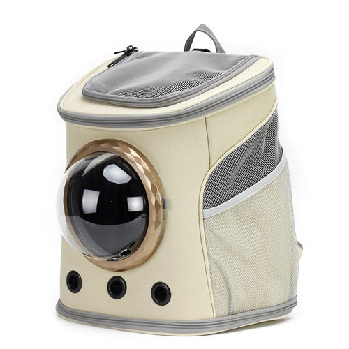 Cat backpack pet cabin travel - cream-coloured - by Famigift