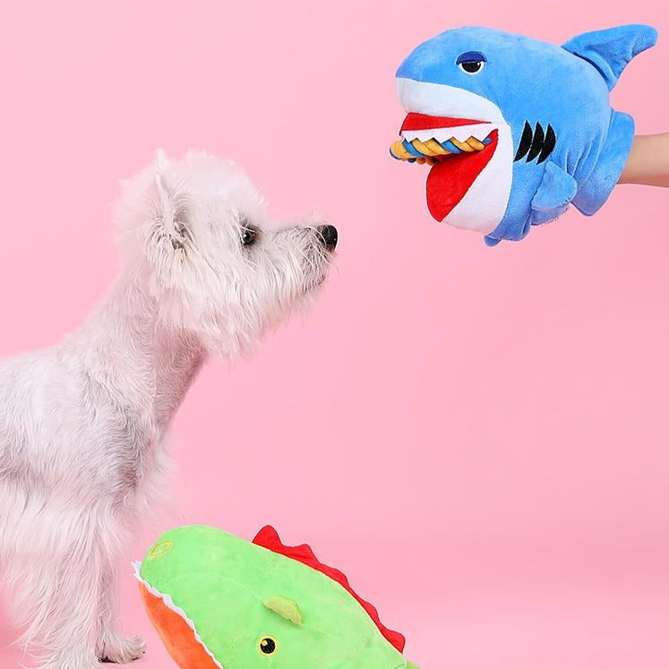 Dog Toy Shark Pet Plush Training Toy - shark - by Famigift