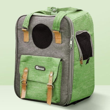 Cat Carrier Bag Portable Canvas Backpack - by Famigift