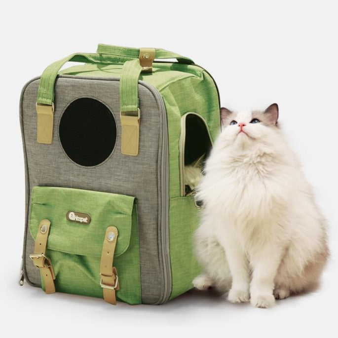 Cat Carrier Bag Portable Canvas Backpack - by Famigift