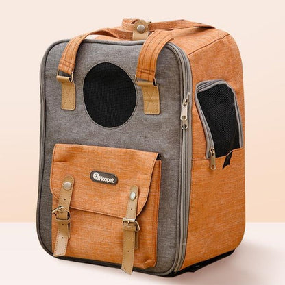 Cat Carrier Bag Portable Canvas Backpack - by Famigift