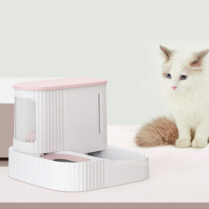 Pet Cat Bowl Feeder Bowls Kitten Automatic Food Drinking Fountain 3L - by Famigift