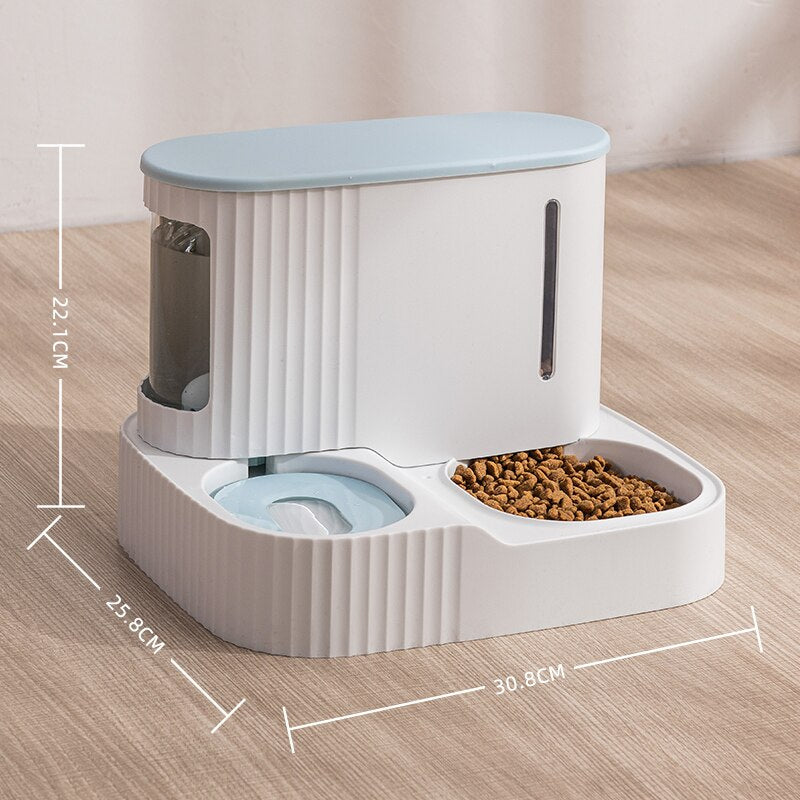 Pet Cat Bowl Feeder Bowls Kitten Automatic Food Drinking Fountain 3L - by Famigift