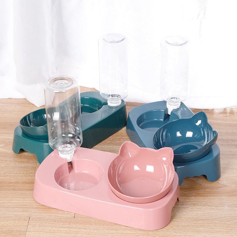 Pet Cat Elevated Bowls Durable Double Cat dog Bowls Raised Stand Cat Feeding - by Famigift