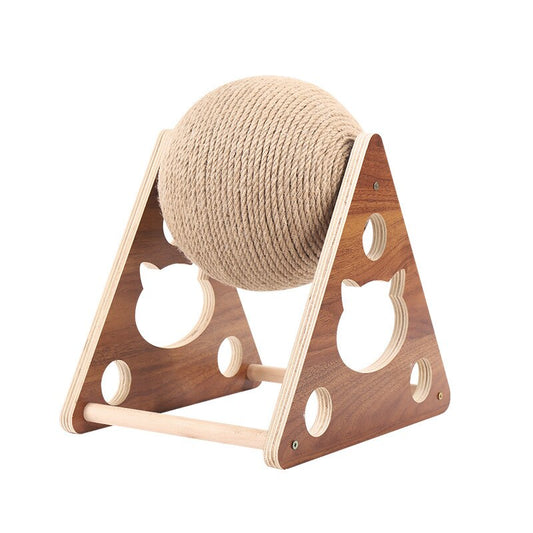 Pet cat tree toys with ball cat scratching post - Sisal - by Famigift