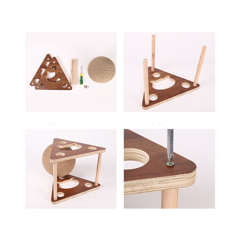 Pet cat tree toys with ball cat scratching post - by Famigift