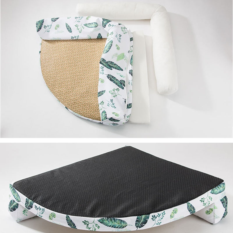 Pet Coolling Mat Summer Breathable Dog Cat Sleeping Bed Cushion - L-shaped - by Famigift