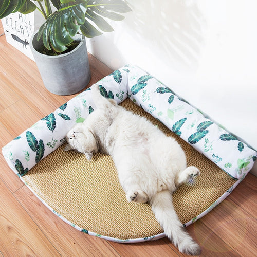 Pet Coolling Mat Summer Breathable Dog Cat Sleeping Bed Cushion - Fan Grids - by Famigift