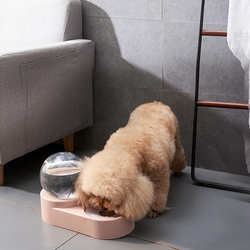 Pet Dog Cat Bowl Fountain Automatic Food Water Feeder Container Dispenser - by Famigift