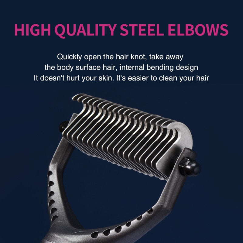 Pet Hair Remover Brush Cat Grooming Comb Effectively Self Cleaning - Comb set with box - by Famigift