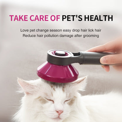 Pet Hair Remover Brush Cat Grooming Comb Effectively Self Cleaning - Stainless comb-1 - by Famigift