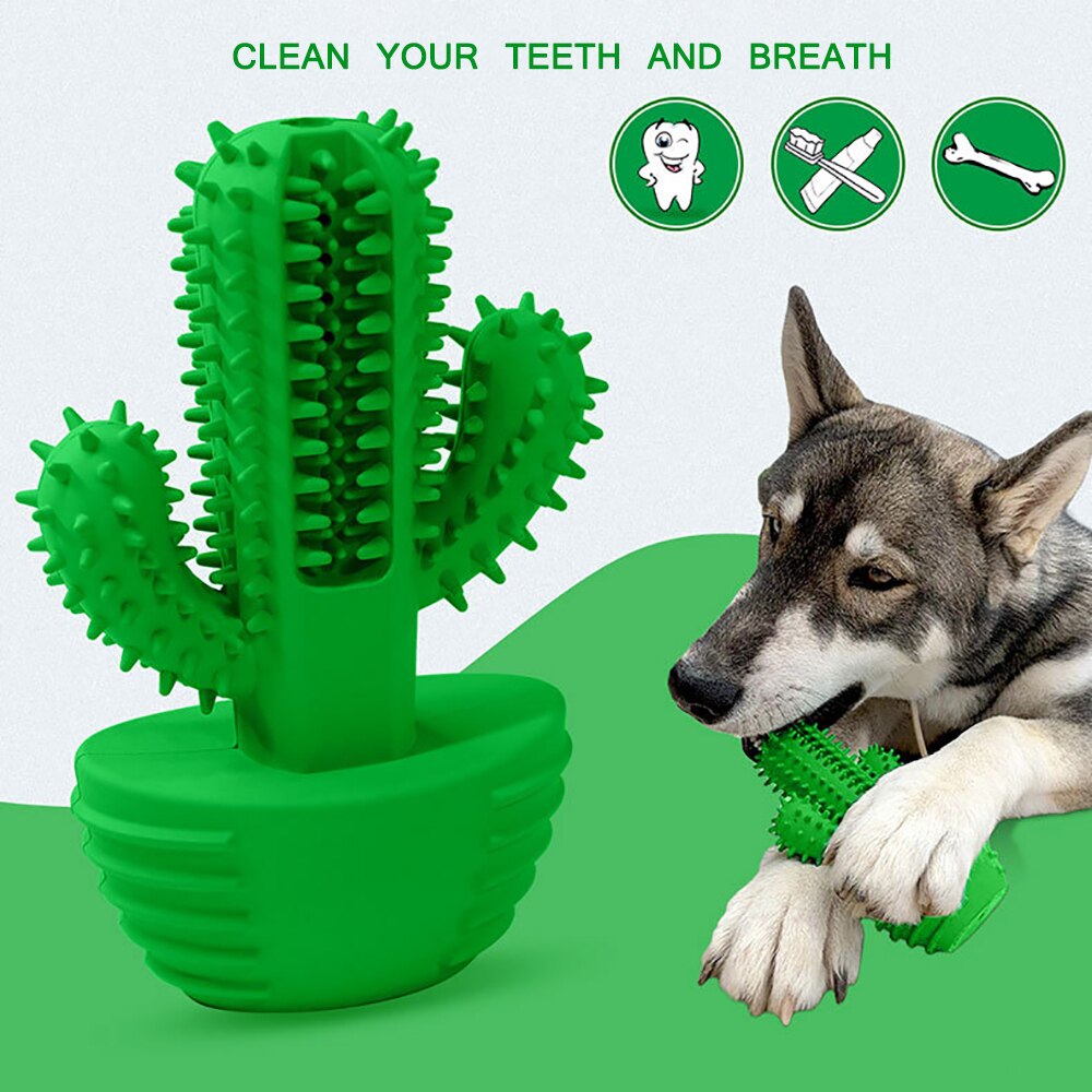 Pet Toothbrush Chew Toy Doggy Brush Stick Soft Rubber dog Teeth Cleaning - by Famigift