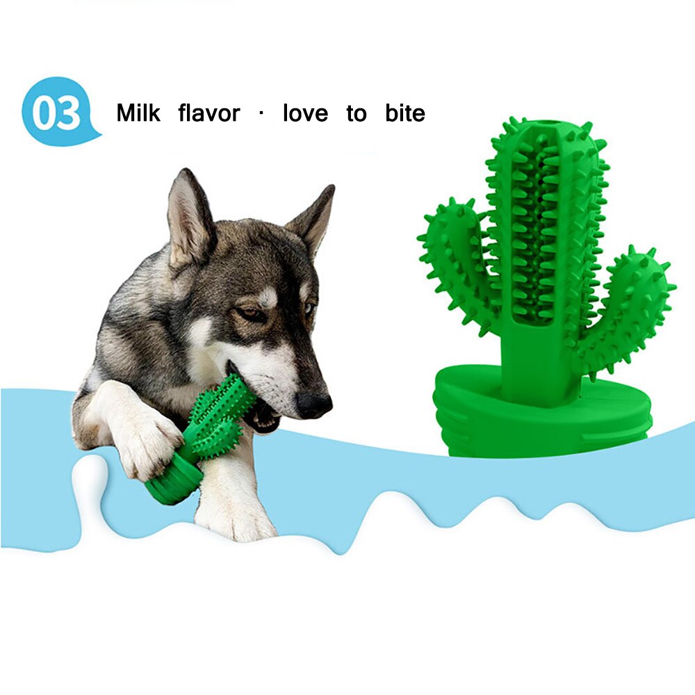 Pet Toothbrush Chew Toy Doggy Brush Stick Soft Rubber dog Teeth Cleaning - by Famigift