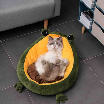 Pet Cat Dog Bed House for Cats Indoor Warm Frog Small Dog Sleep Mat - by Famigift